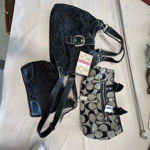 Coach Black and Gray Shoulder Bags Set